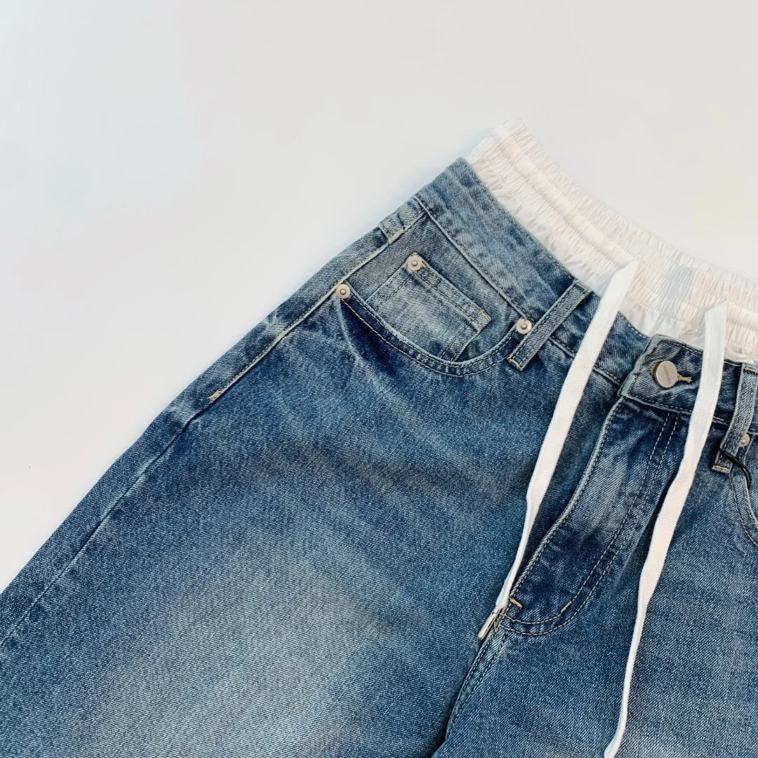 Denim Jeans Straight Leg Trousers for Women