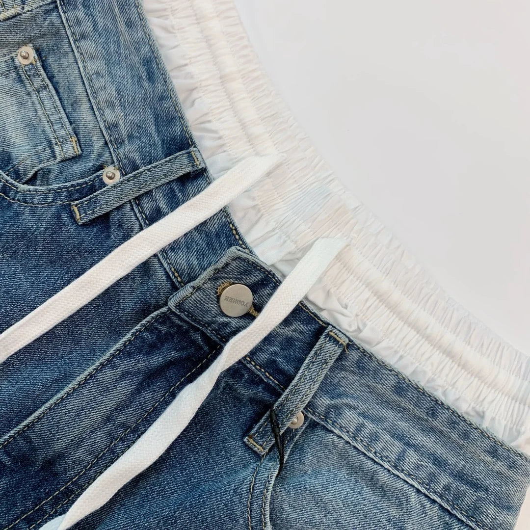 Denim Jeans Straight Leg Trousers for Women