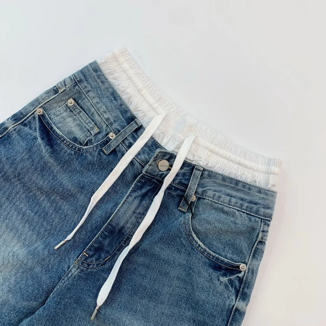 Denim Jeans Straight Leg Trousers for Women