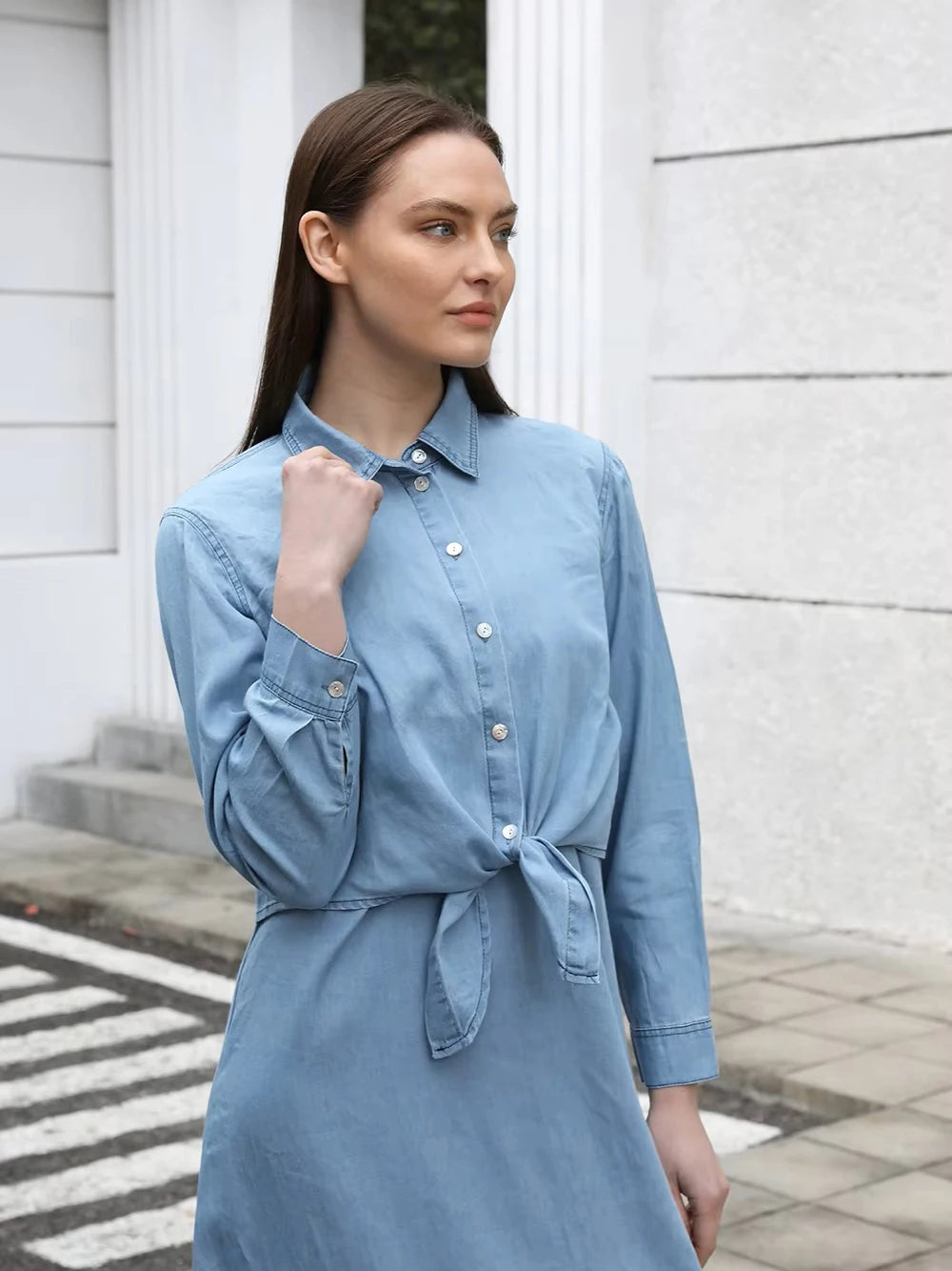 Fashion Blouse and Denim Slip