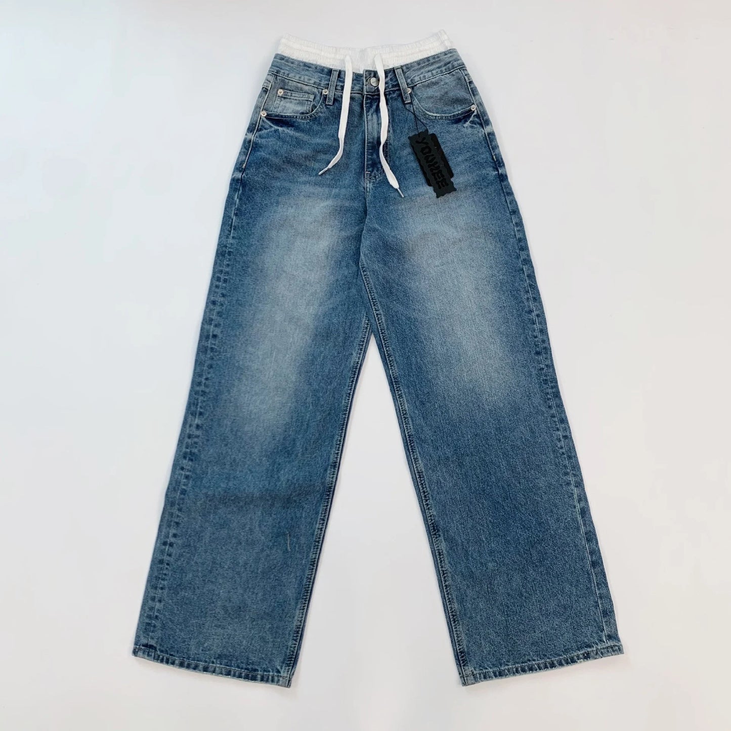 Denim Jeans Straight Leg Trousers for Women