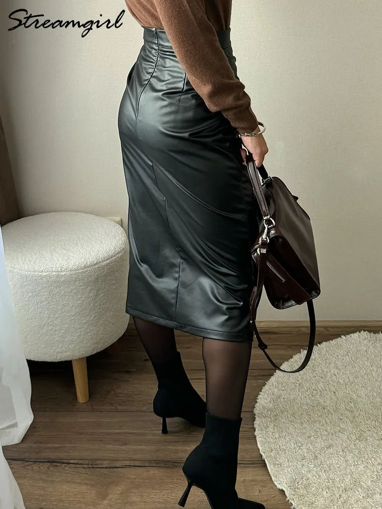 Women  Leather Skirt
