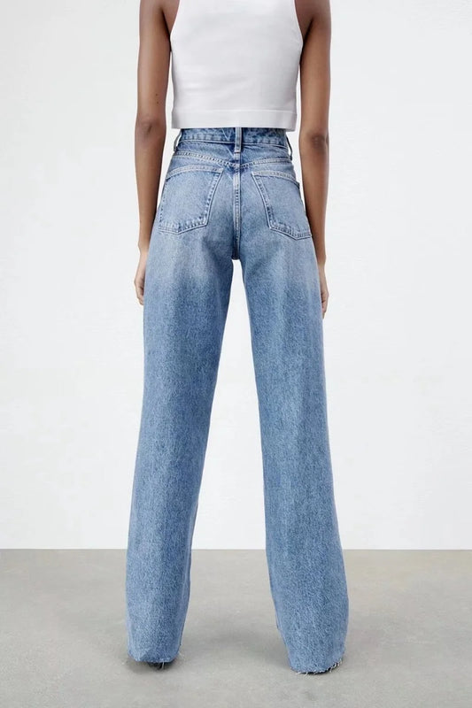 High Waist Wide Leg Long Jeans Women