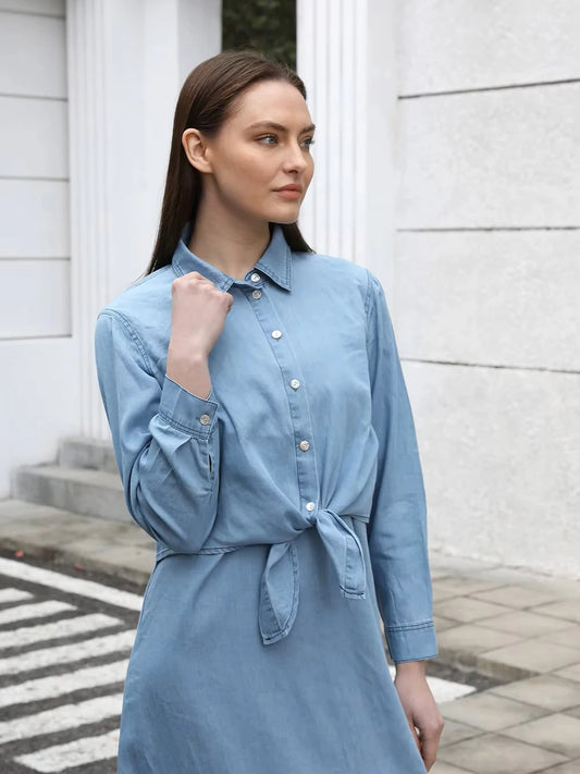 Fashion Blouse and Denim Slip